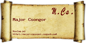 Major Csongor névjegykártya
